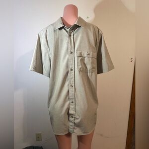 Avalanche Outdoor Supply Company Shirt Men's large Short‎ Sleeve Beige Tan